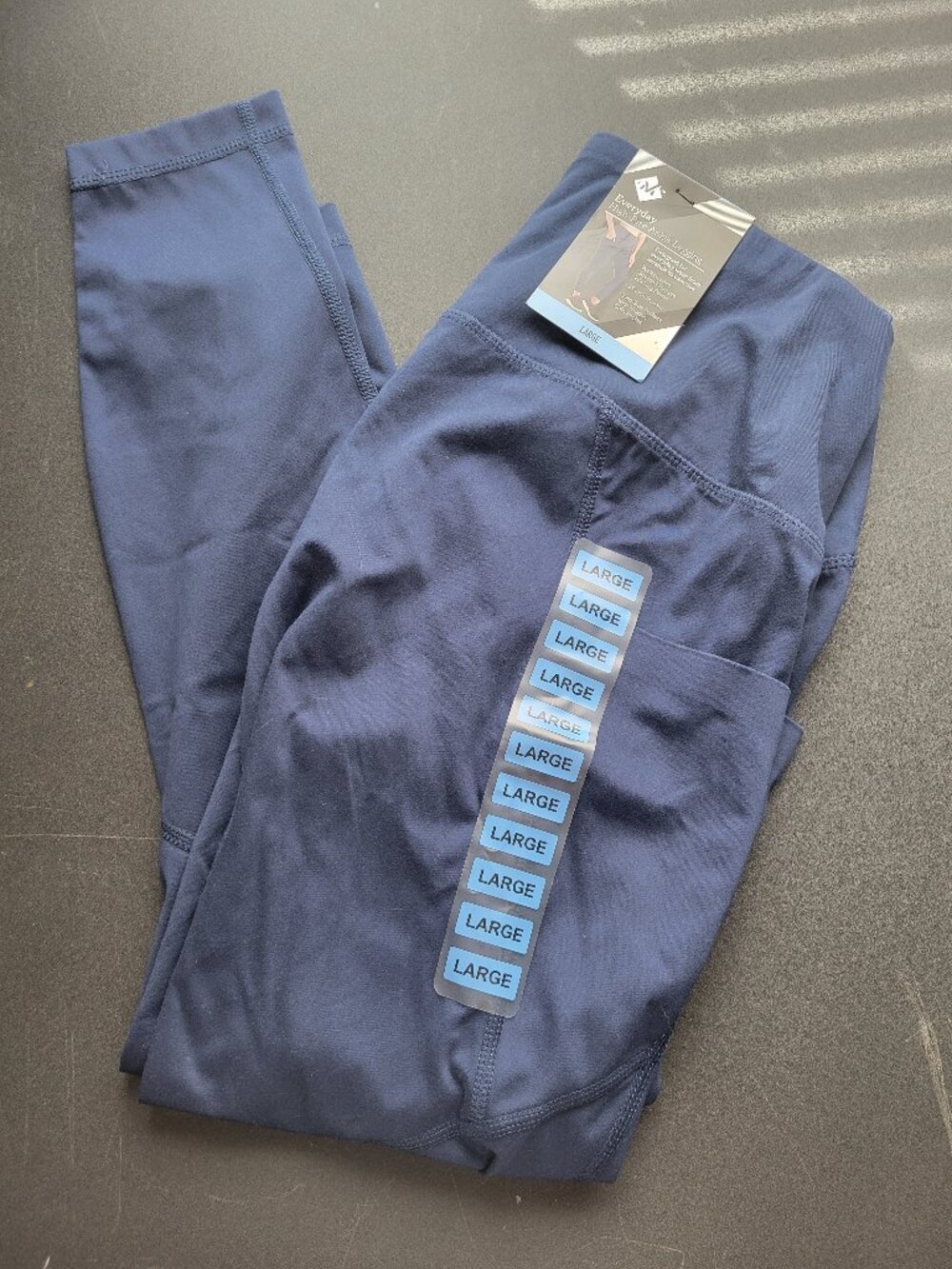 Member's Mark Blue Leggings Women's Large Everyday Stretch High-Rise Ankle NWT